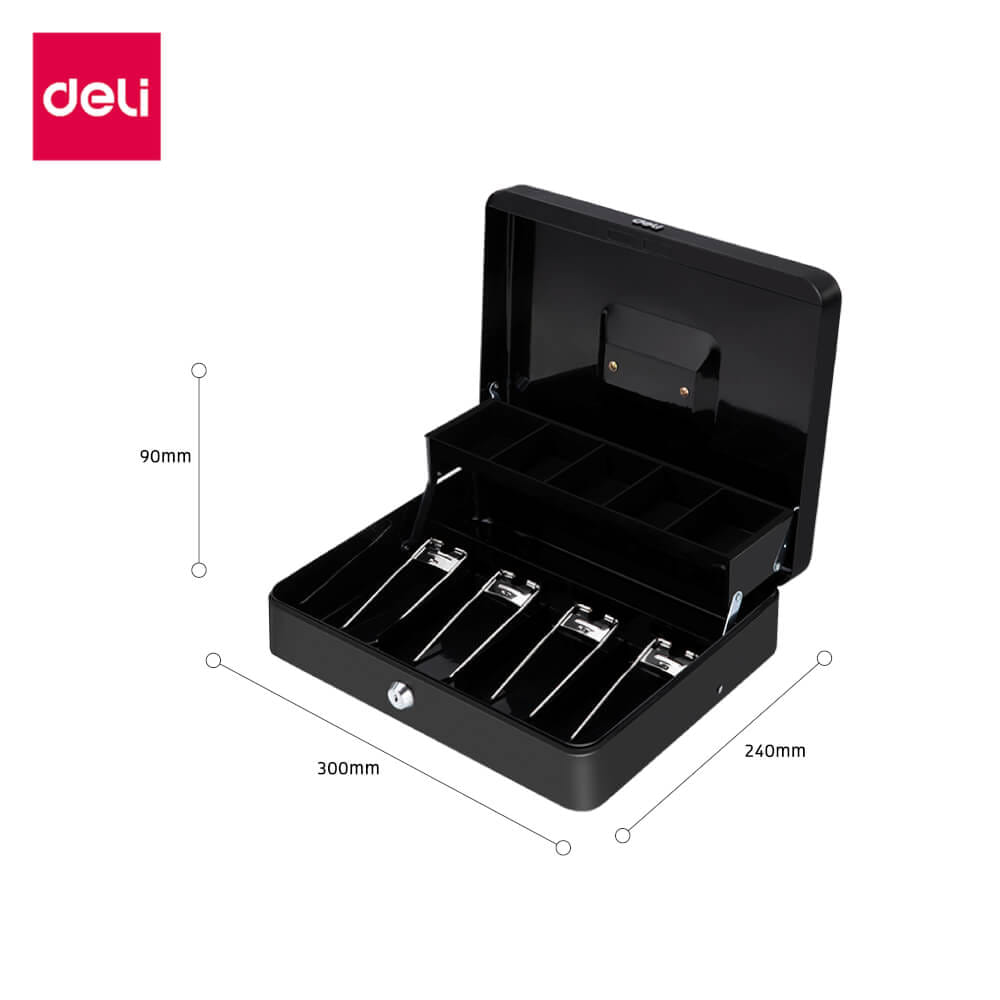 กล่องเซฟ สำหรับเก็บเงิน DELI ET509-BK-01 สีดำ_7